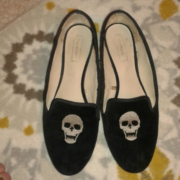 Zara Skull Smoking Flats - Picture 2 of 7